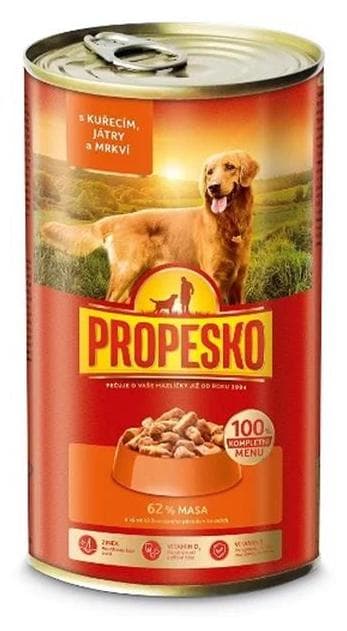Propesko konzerva pre psov 1240g kura-pečeň-mrkva